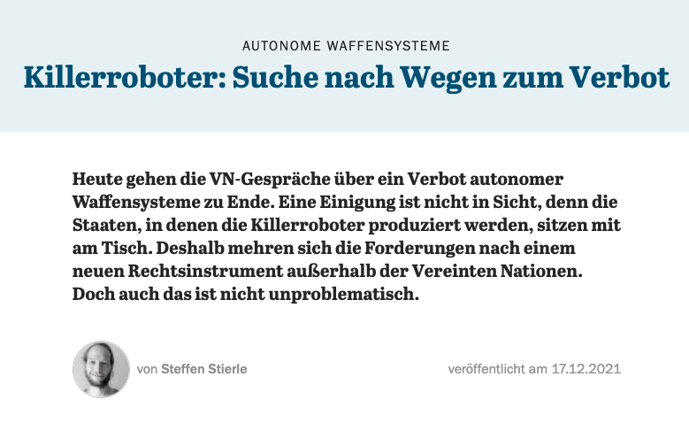 Killerroboter: Suche nach Wegen zum Verbot